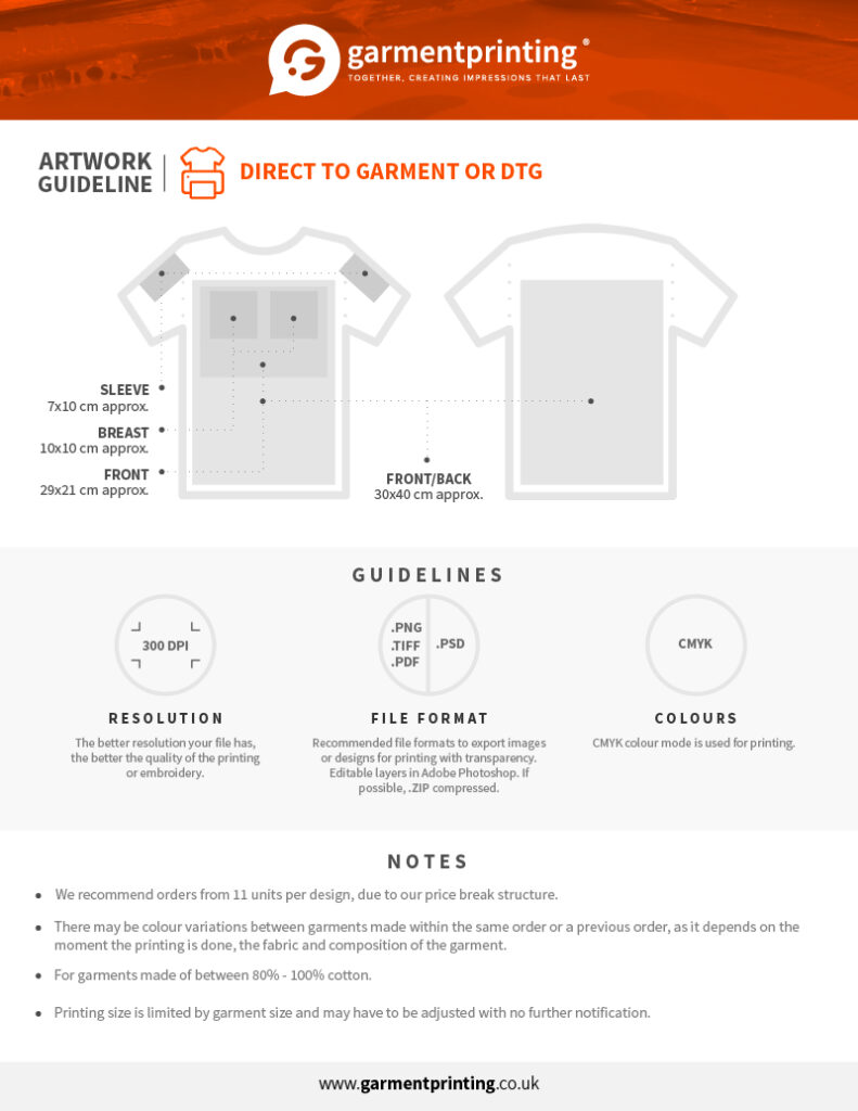 Artwork Guideline for DTG t-shirt printing