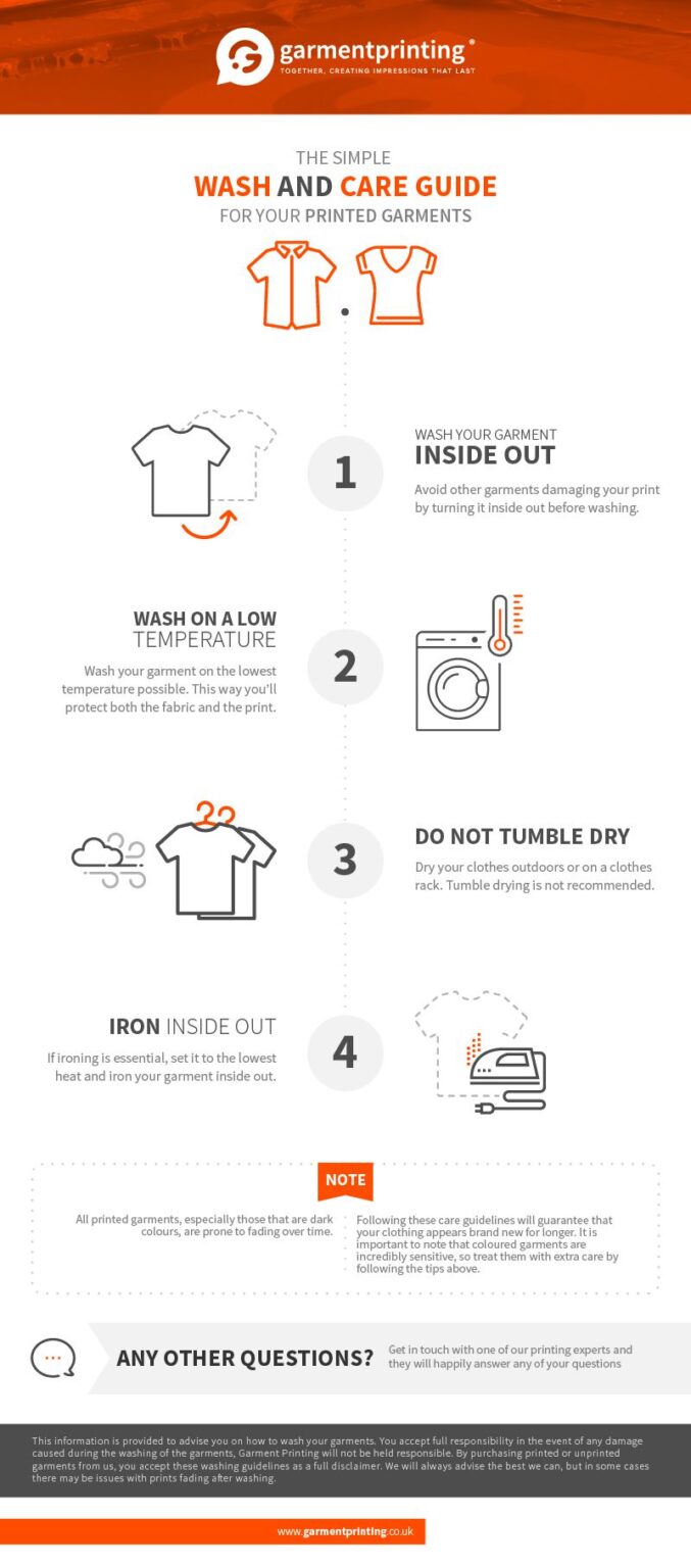 Garment Printing Wash and care guide