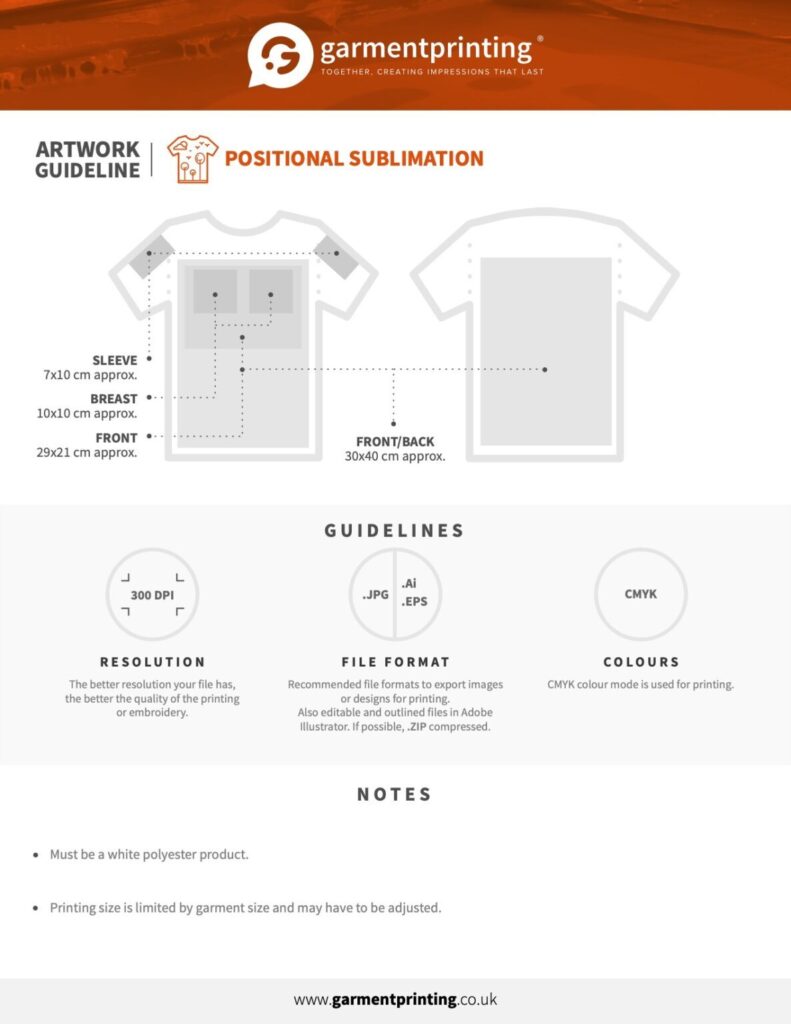 Artwork Guideline for sublimation printing