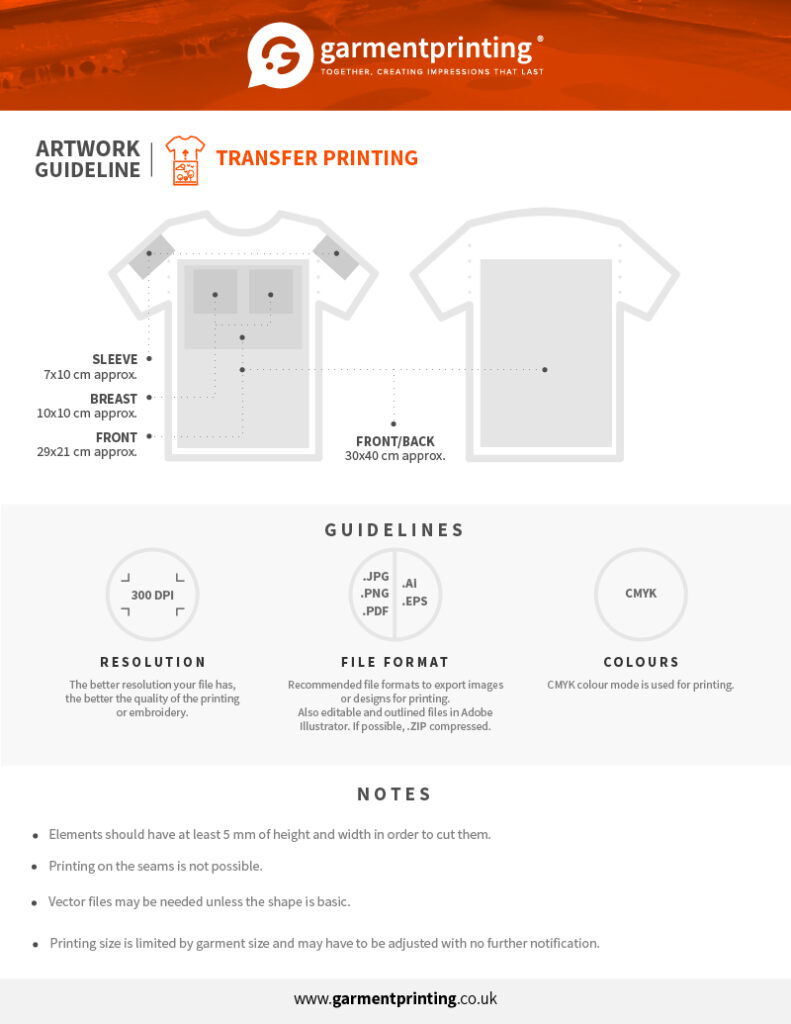 Artwork Guideline for transfer printing