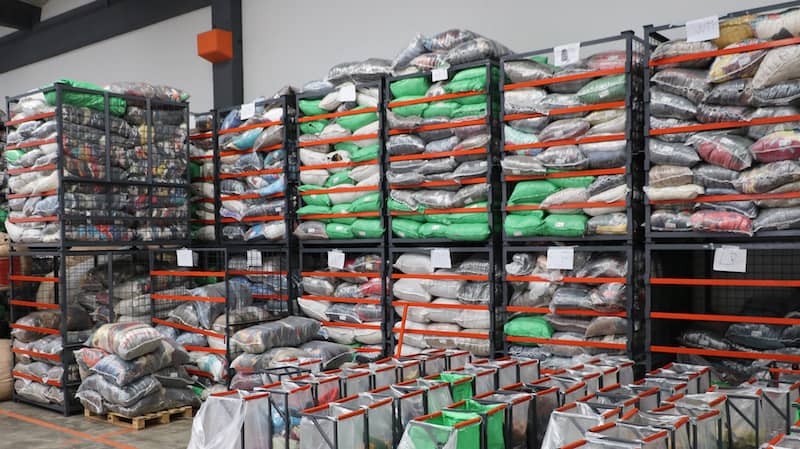 Wholesale workwear are getting packed in warehouse