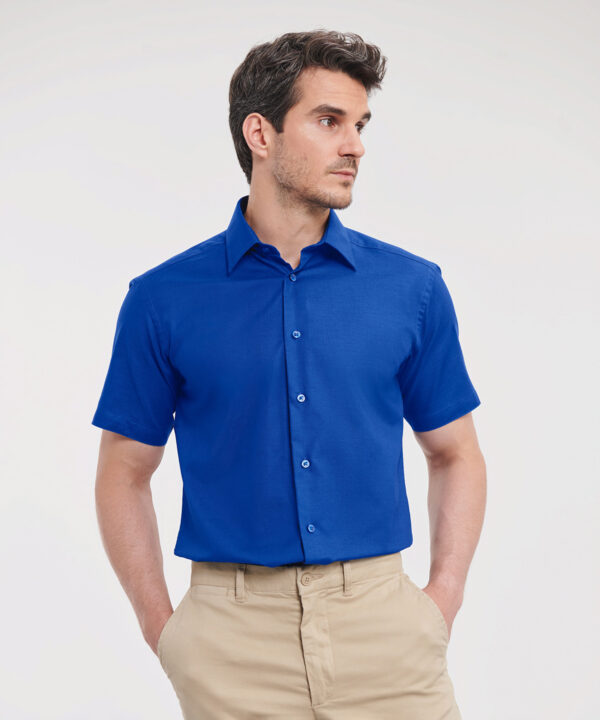 Russell Collection - Short sleeve easycare tailored Oxford shirt