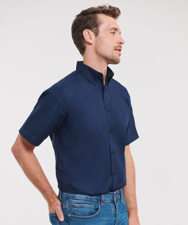 Russell Collection - Short sleeve easycare Oxford shirt