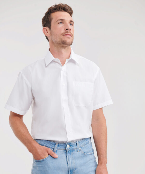 Russell Collection - Short sleeve polycotton easycare poplin shirt