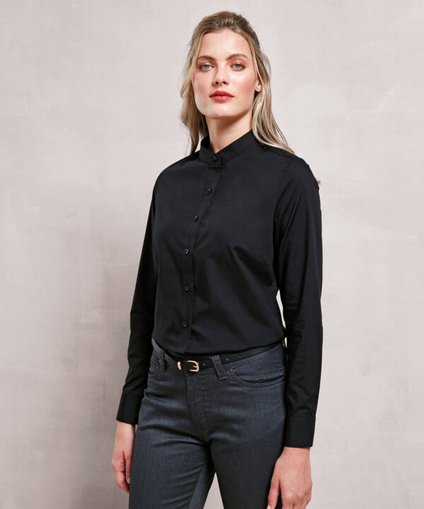 Premier - Women's banded collar 'grandad' shirt