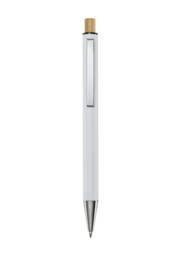 Cyrus recycled aluminium ballpoint pen - White