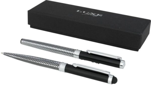 Empire duo pen gift set - Silver / Solid black