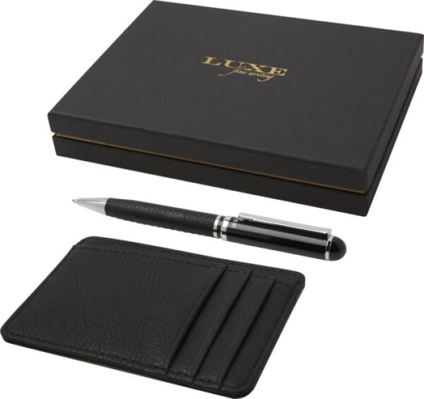 Encore ballpoint pen and wallet gift set - Solid black