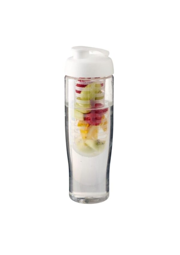 H2O Active® Tempo 700 ml flip lid sport bottle & infuser - Transparent / White