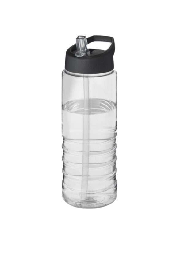 H2O Active® Treble 750 ml spout lid sport bottle - Transparent / Solid black