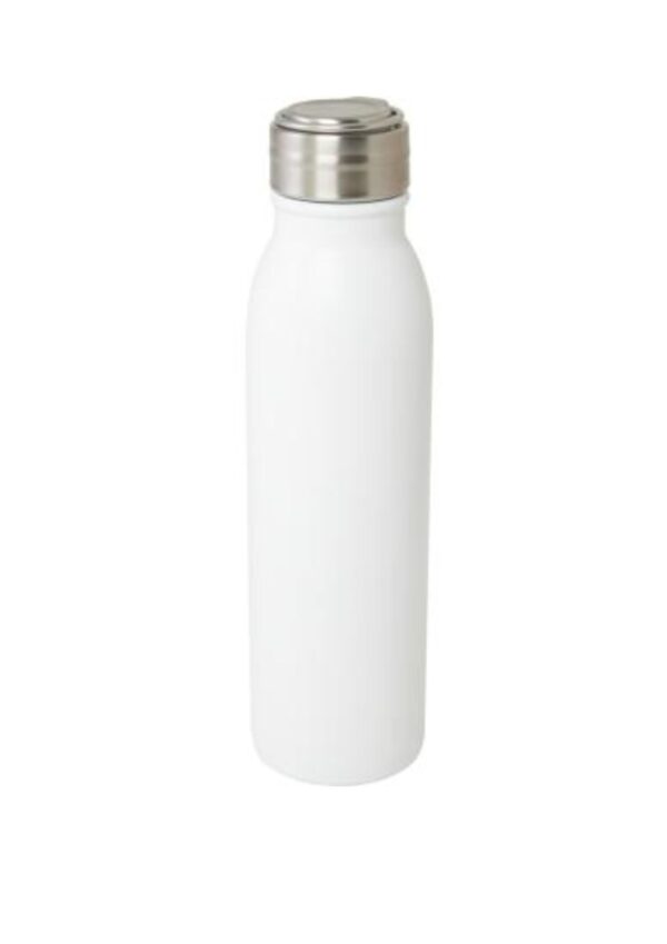 Harper 700 ml RCS certified stainless steel water bottle with metal loop - White