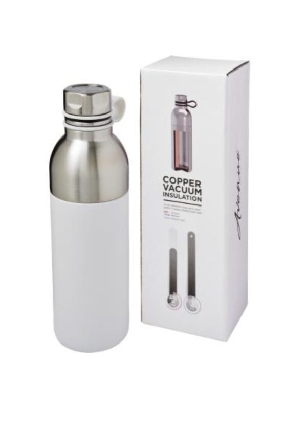 Koln 590 ml copper vacuum insulated sport bottle - White