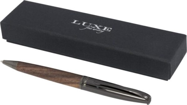 Loure wood barrel ballpoint pen - Solid black / Dark brown