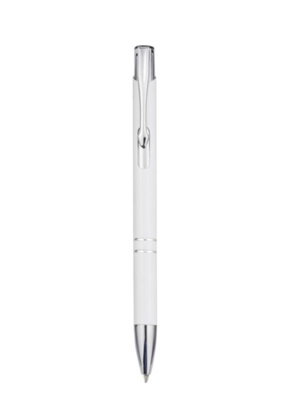 Moneta recycled aluminium ballpoint pen - White