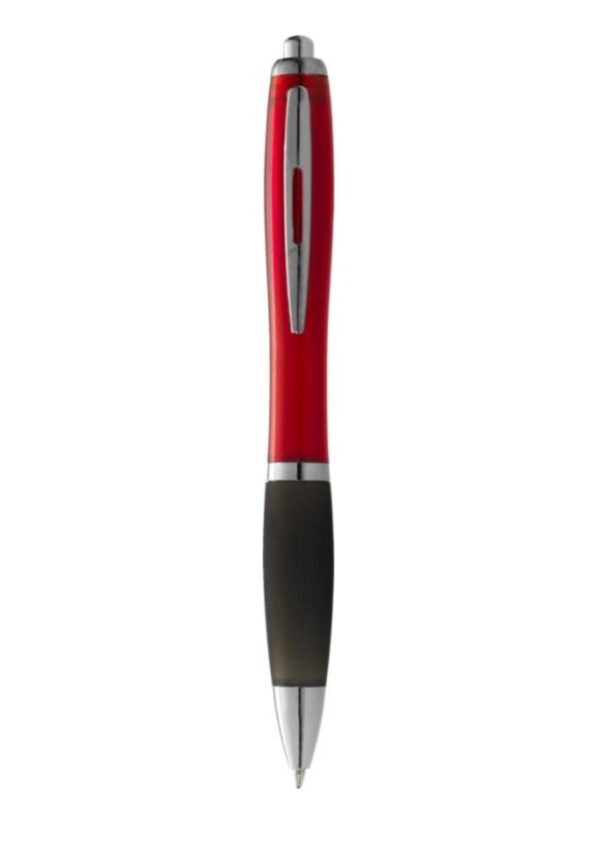 Nash ballpoint pen coloured barrel and black grip - Red / Solid black