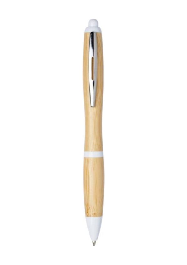 Nash bamboo ballpoint pen - Natural / Orange