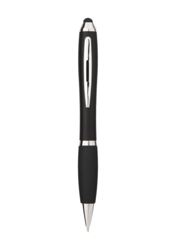 Nash coloured stylus ballpoint pen with black grip - Solid black