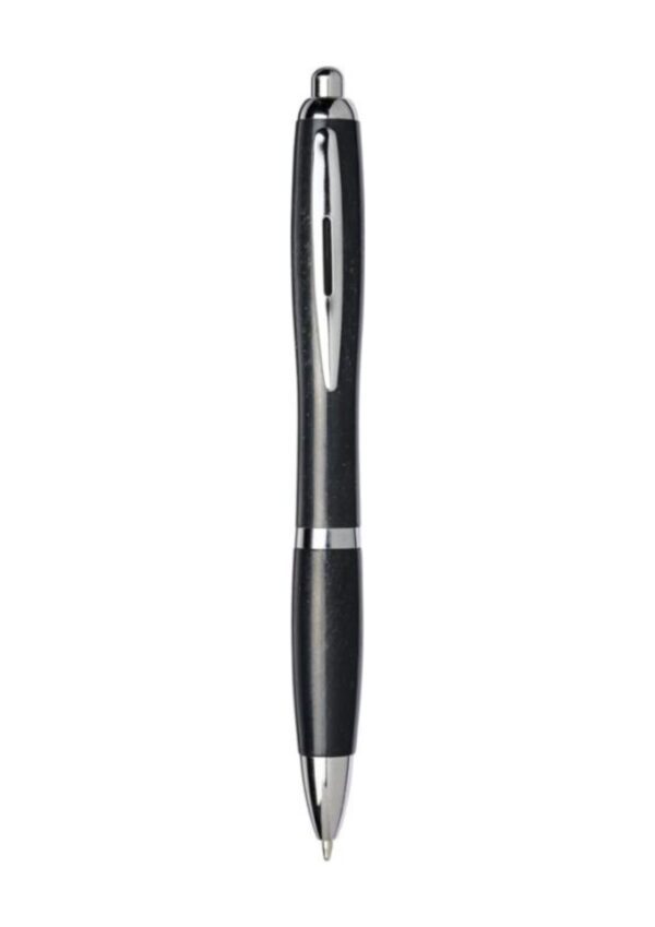 Nash wheat straw chrome tip ballpoint pen - Solid black