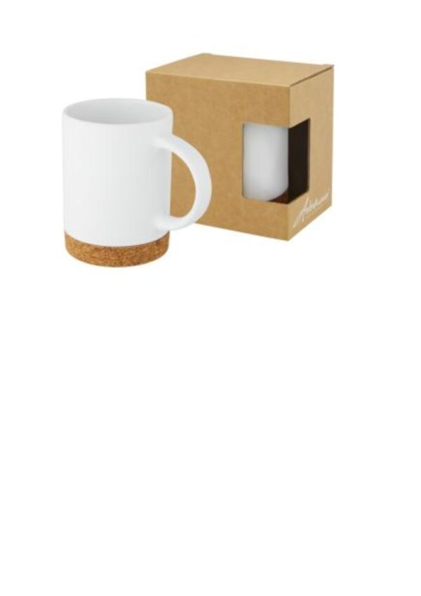 Neiva 425 ml ceramic mug with cork base - White