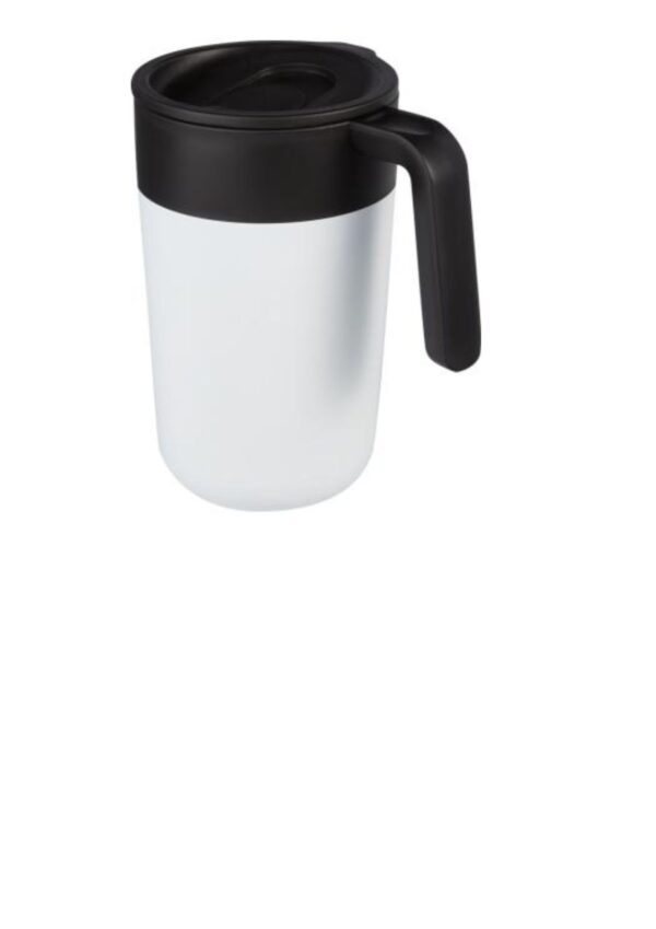 Nordia 400 ml double-wall recycled mug - White