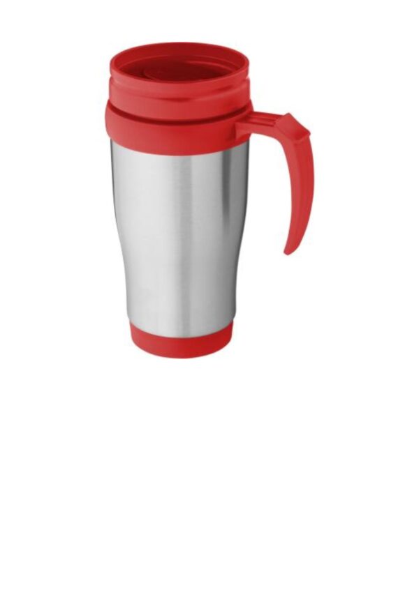 Sanibel 400 ml insulated mug - Silver / Red