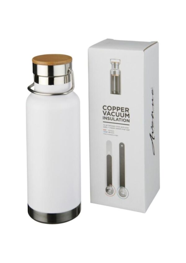 Thor 480 ml copper vacuum insulated water bottle - White