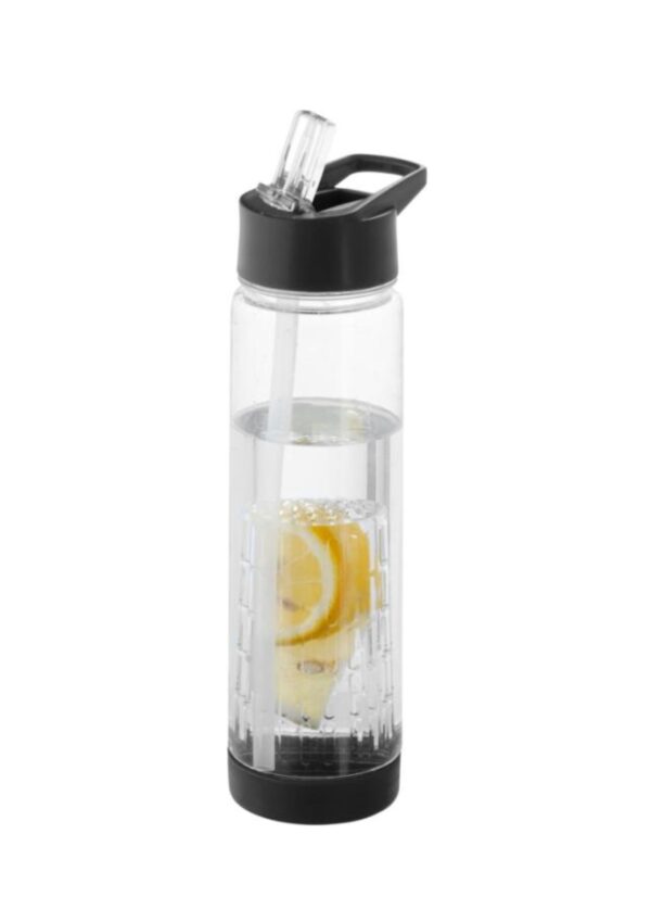 Tutti-frutti 740 ml Tritan™ infuser sport bottle - Transparent / Solid black