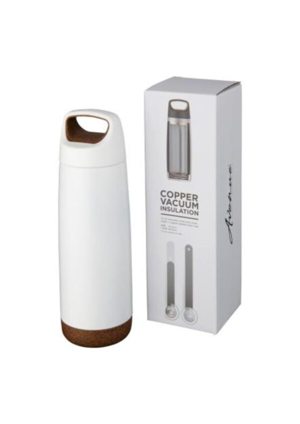 Valhalla 600 ml copper vacuum insulated water bottle - White