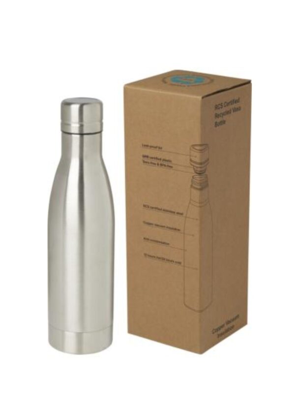 Vasa 500 ml RCS certified recycled stainless steel copper vacuum insulated bottle - White